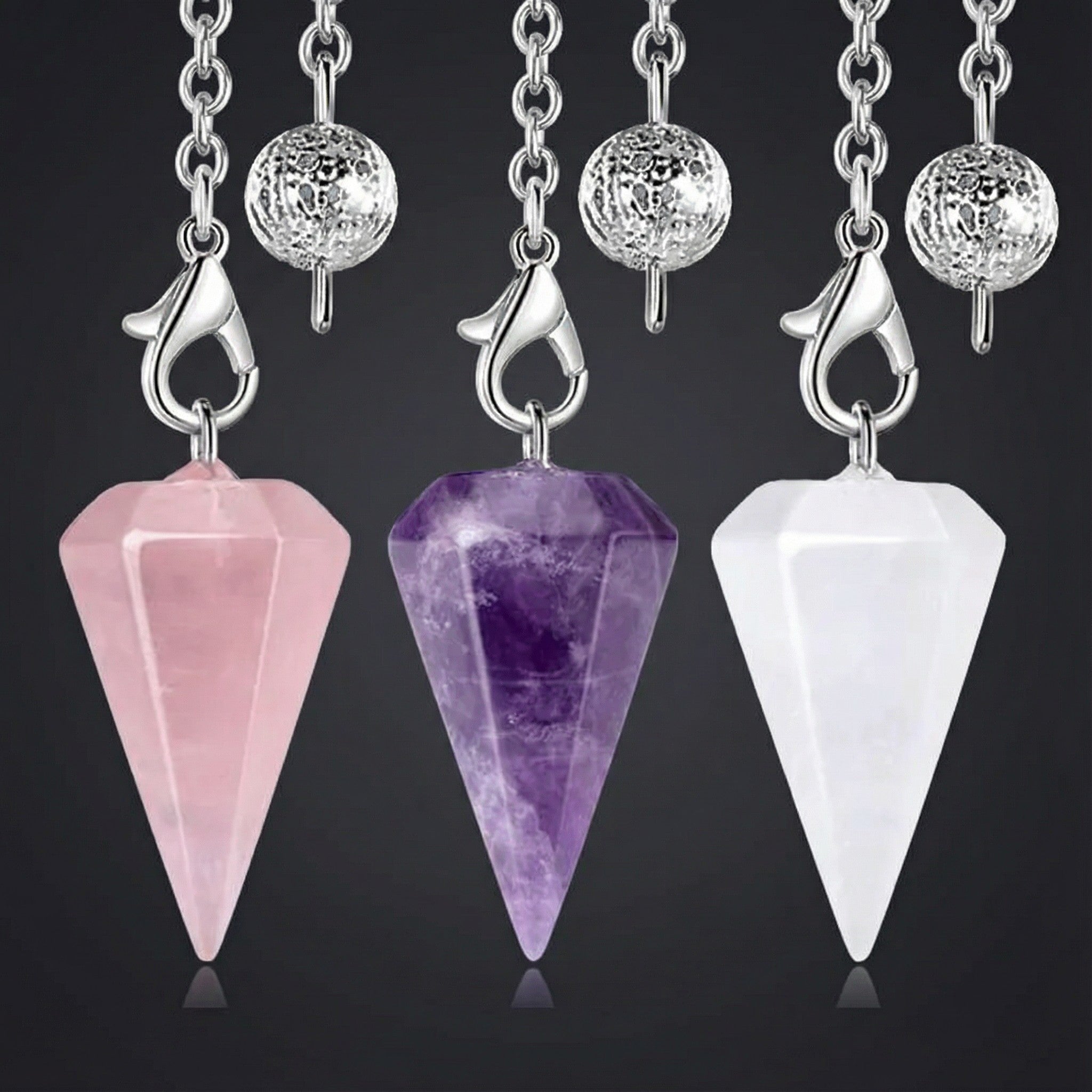 ✨ Pendule Lunaire Hexagonal en Éclats de Pierre Précieuse