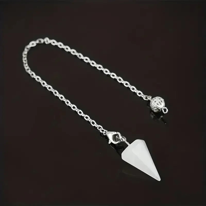 ✨ Pendule Lunaire Hexagonal en Éclats de Pierre Précieuse