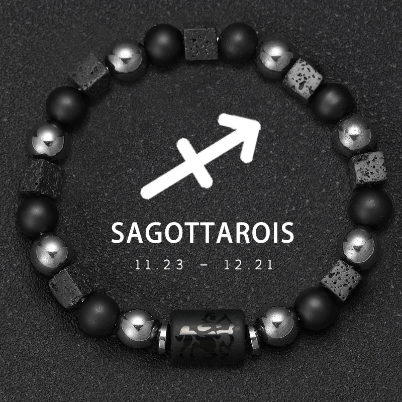 Bracelets Signes Zodiacaux en Pierre Volcanique - image du produit - .