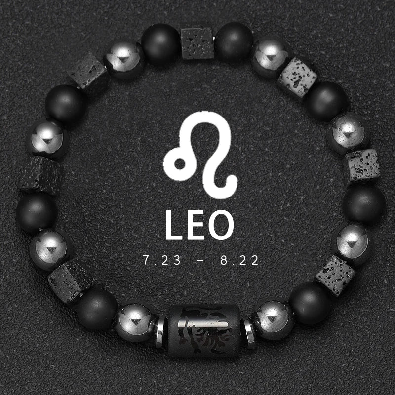 Bracelets Signes Zodiacaux en Pierre Volcanique - image du produit - .