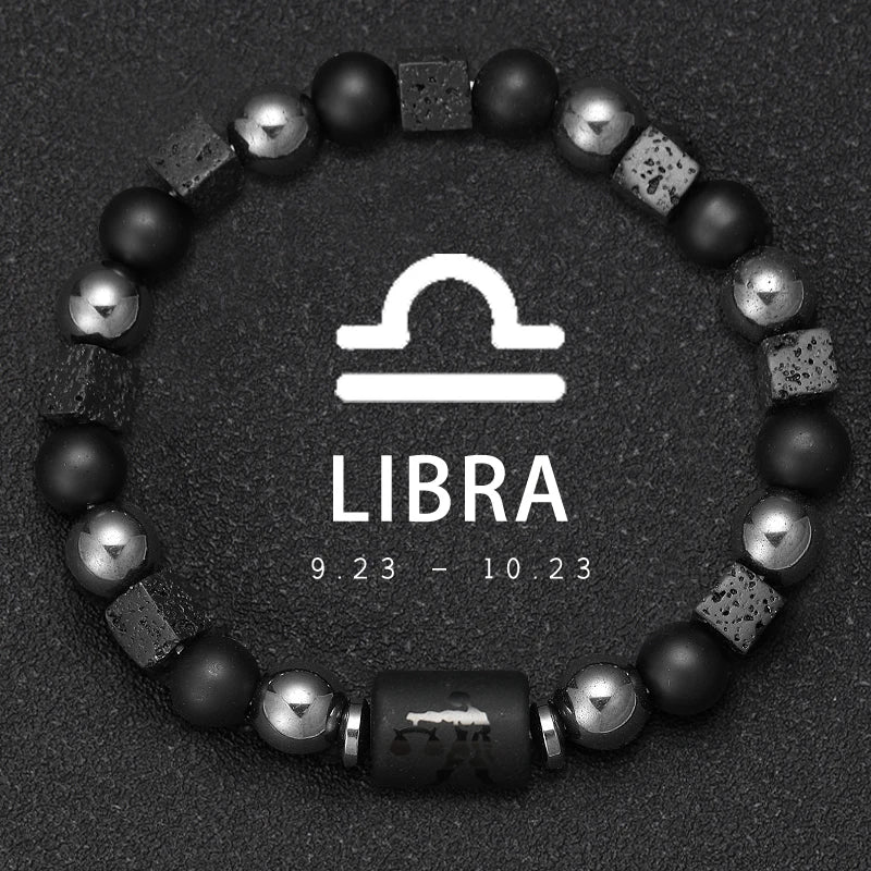 Bracelets Signes Zodiacaux en Pierre Volcanique - image du produit - .