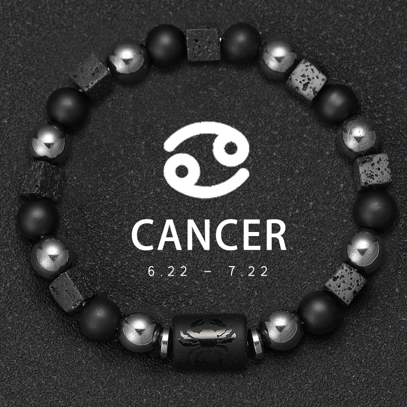 Bracelets Signes Zodiacaux en Pierre Volcanique - image du produit - .